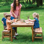 Guidecraft Acadia Kids Outdoor Table - Acacia Wood Activity Table for Kids | Play Table for Backyard, Patio, Garden and Outdoor Classroom Space