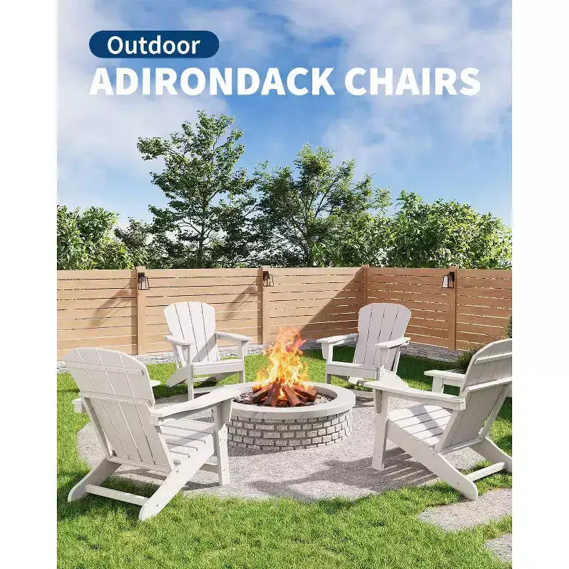 Sedie da Giardino Adirondack, Sedie da Esterno Resistenti alle Intemperie, Portata Massima 172 kg per Esterni, Patio, Prato, Giardino, Portico