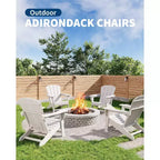 Sedie da Giardino Adirondack, Sedie da Esterno Resistenti alle Intemperie, Portata Massima 172 kg per Esterni, Patio, Prato, Giardino, Portico
