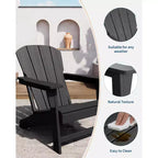 Sedie da Giardino Adirondack, Sedie da Esterno Resistenti alle Intemperie, Portata Massima 172 kg per Esterni, Patio, Prato, Giardino, Portico