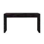 MAYEERTY Curved Console Table with Storage 2 Drawers Rustic Console Tables for Entryway Hallway Black