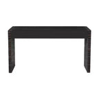 MAYEERTY Curved Console Table with Storage 2 Drawers Rustic Console Tables for Entryway Hallway Black