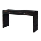 MAYEERTY Curved Console Table with Storage 2 Drawers Rustic Console Tables for Entryway Hallway Black