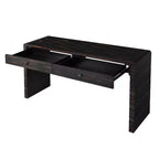 MAYEERTY Curved Console Table with Storage 2 Drawers Rustic Console Tables for Entryway Hallway Black