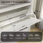 Shoe Cabinet with 4 Flip Drawers, Slim Freestanding Shoe Organizer with Metal Legs, Narrow Entryway Storage Cabinet, White
