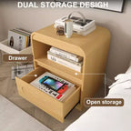 SOLACE FURNITURE Comodino Set da 2, Comodino con Cassetto Portaoggetti e Vano Aperto per Camera da Letto Divano Ufficio
