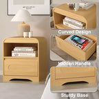 SOLACE FURNITURE Comodino Set da 2, Comodino con Cassetto Portaoggetti e Vano Aperto per Camera da Letto Divano Ufficio