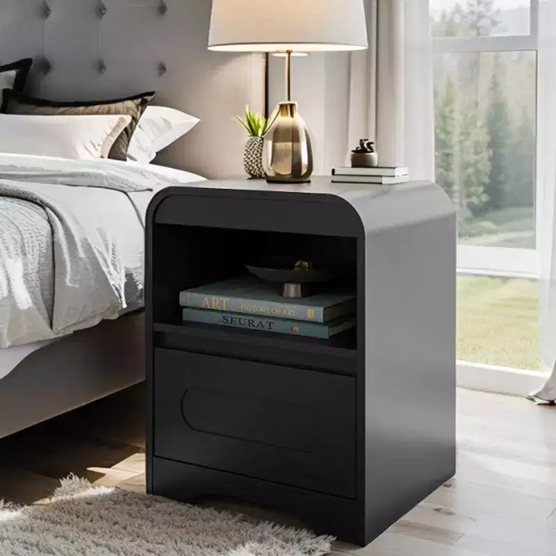 SOLACE FURNITURE Comodino Set da 2, Comodino con Cassetto Portaoggetti e Vano Aperto per Camera da Letto Divano Ufficio