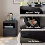 SOLACE FURNITURE Comodino Set da 2, Comodino con Cassetto Portaoggetti e Vano Aperto per Camera da Letto Divano Ufficio