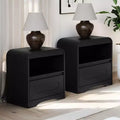 SOLACE FURNITURE Nightstand Set of 2, Nightstand with Drawer Storage and Open Compartment for Bedroom Sofa Office