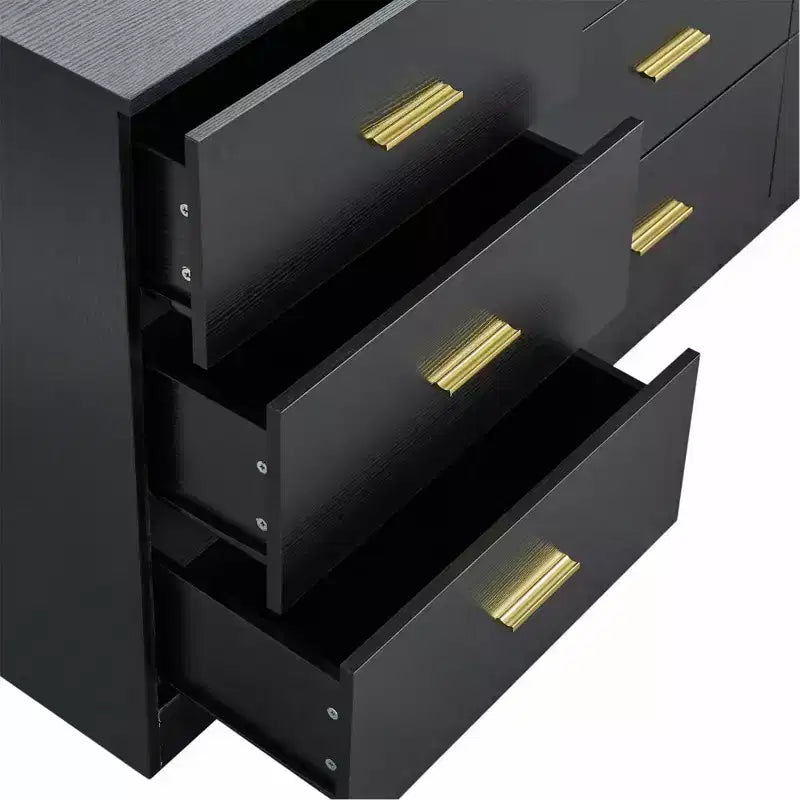 Okak Modern Minimalism 8/9-Drawer Dresser with Golden Handles, Sturdy Ample Storage for Bedroom Living Room
