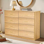 Okak Modern Minimalism 8/9-Drawer Dresser with Golden Handles, Sturdy Ample Storage for Bedroom Living Room
