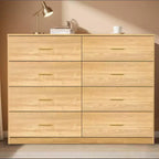 Okak Modern Minimalism 8/9-Drawer Dresser with Golden Handles, Sturdy Ample Storage for Bedroom Living Room