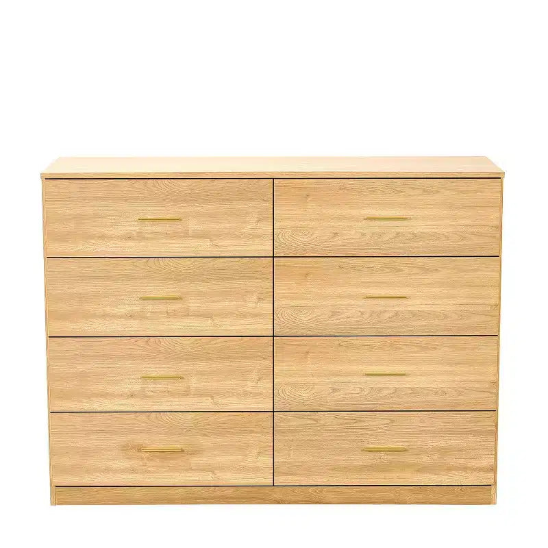 Okak Modern Minimalism 8/9-Drawer Dresser with Golden Handles, Sturdy Ample Storage for Bedroom Living Room