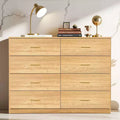 Okak Modern Minimalism 8/9-Drawer Dresser with Golden Handles, Sturdy Ample Storage for Bedroom Living Room