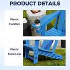 NAYSAYE Patio Chaise Lounge Adirondack Chair Set with Cup Holder Foldable Design for Outdoor Relaxation, 22.3*30*36.4