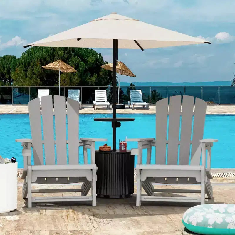 NAYSAYE Patio Chaise Lounge Adirondack Chair Set with Cup Holder Foldable Design for Outdoor Relaxation, 22.3*30*36.4