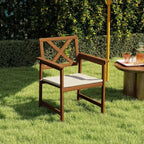 HOMLUX 2-Pack Outdoor Patio Accent Chairs Arm Chair with Cushion, X Back, Teak Oil