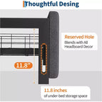 Queen Platform Bed Frame with 3 Storage Drawers  Low Profile, Slatted Base, No Box Spring, Gray