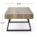 Tavolino da Caffè GDFStudio Francie Industriale 43,25 con Gambe a Slitta