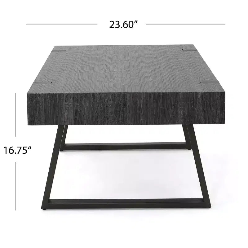 Tavolino da Caffè GDFStudio Francie Industriale 43,25 con Gambe a Slitta