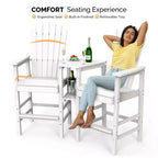 Karl Home | 2-Piece Outdoor Adirondack Bar Chairs with Removable Trays