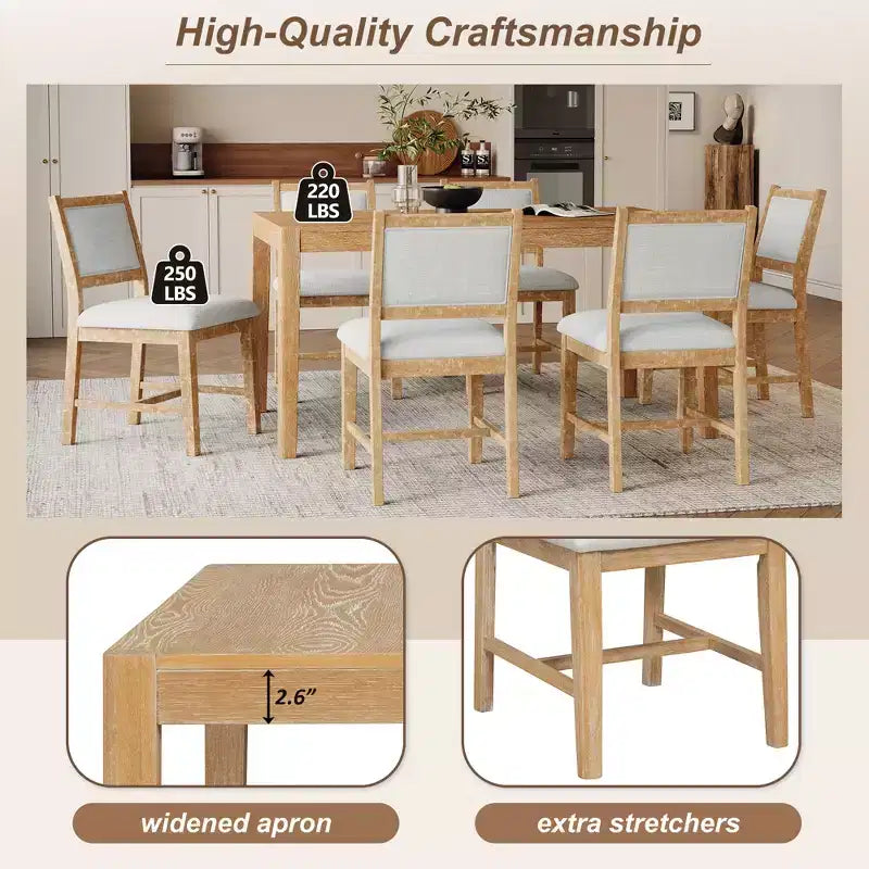 Set da pranzo Merax da 7 pezzi in stile retrò per 6 persone