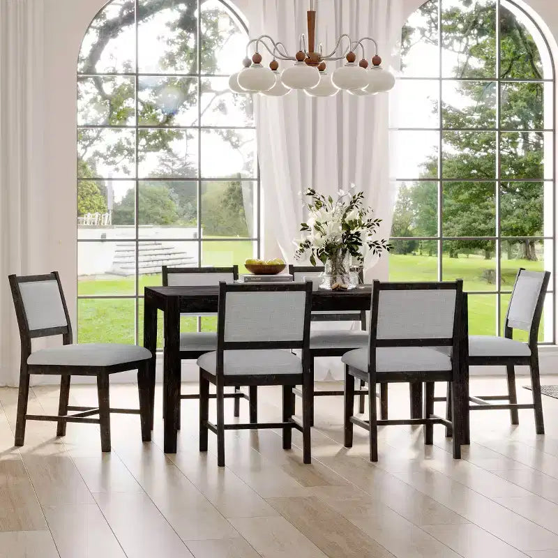 Set da pranzo Merax da 7 pezzi in stile retrò per 6 persone