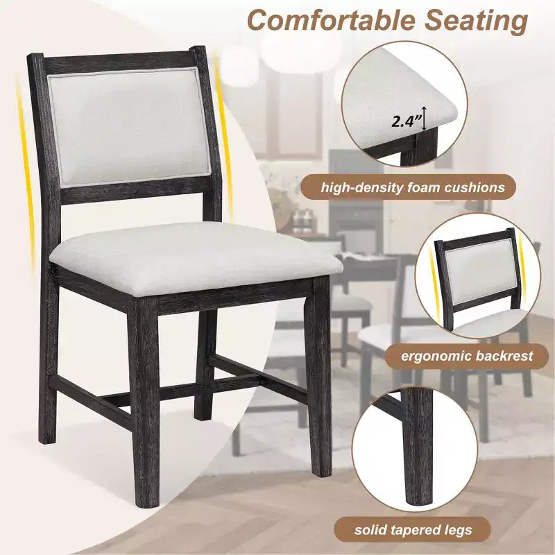Set da pranzo Merax da 7 pezzi in stile retrò per 6 persone