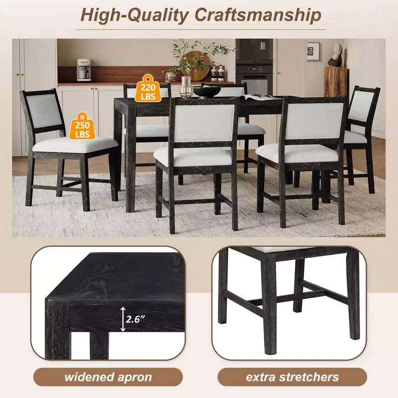 Set da pranzo Merax da 7 pezzi in stile retrò per 6 persone