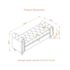 Panca da letto TUYOHW per camera da letto, chaise longue imbottita con bottoni e contenitore, blu navy