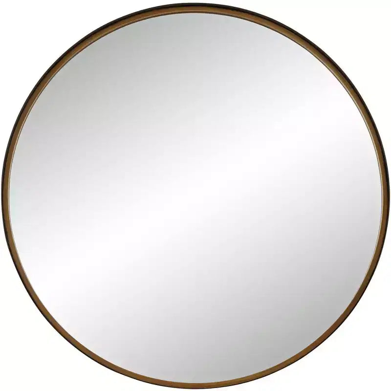 Uttermost Andi Black and Gold 34 Round Wall Mirror