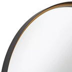 Uttermost Andi Black and Gold 34 Round Wall Mirror