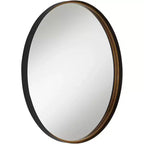Uttermost Andi Black and Gold 34 Round Wall Mirror