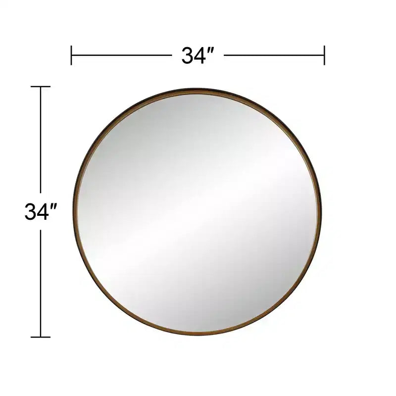 Uttermost Andi Black and Gold 34 Round Wall Mirror