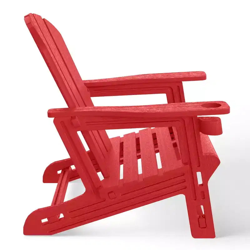 WestinTrends Azura, Set da 3 Pezzi di Sedie da Giardino Adirondack in Plastica HDPE con Tavolino Laterale Quadrato da 45 cm