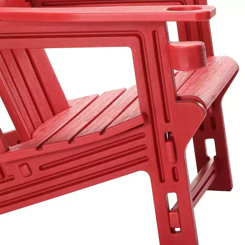 WestinTrends Azura, Set da 3 Pezzi di Sedie da Giardino Adirondack in Plastica HDPE con Tavolino Laterale Quadrato da 45 cm
