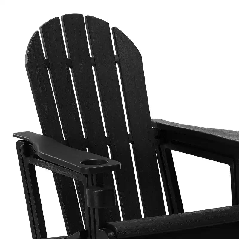 WestinTrends Azura Tool-Free Assembly Outdoor Patio HDPE Plastic Adirondack Chair with Cup Holder (Set of 2), White