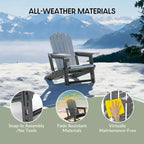 WestinTrends Azura Tool-Free Assembly Outdoor Patio HDPE Plastic Adirondack Chair with Cup Holder (Set of 2), White