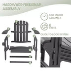 WestinTrends Azura Tool-Free Assembly Outdoor Patio HDPE Plastic Adirondack Chair with Cup Holder (Set of 2), White