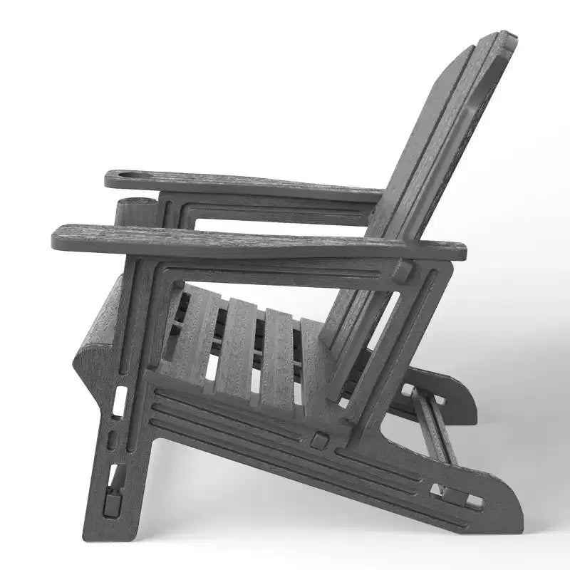 WestinTrends Azura Tool-Free Assembly Outdoor Patio HDPE Plastic Adirondack Chair with Cup Holder (Set of 2), White