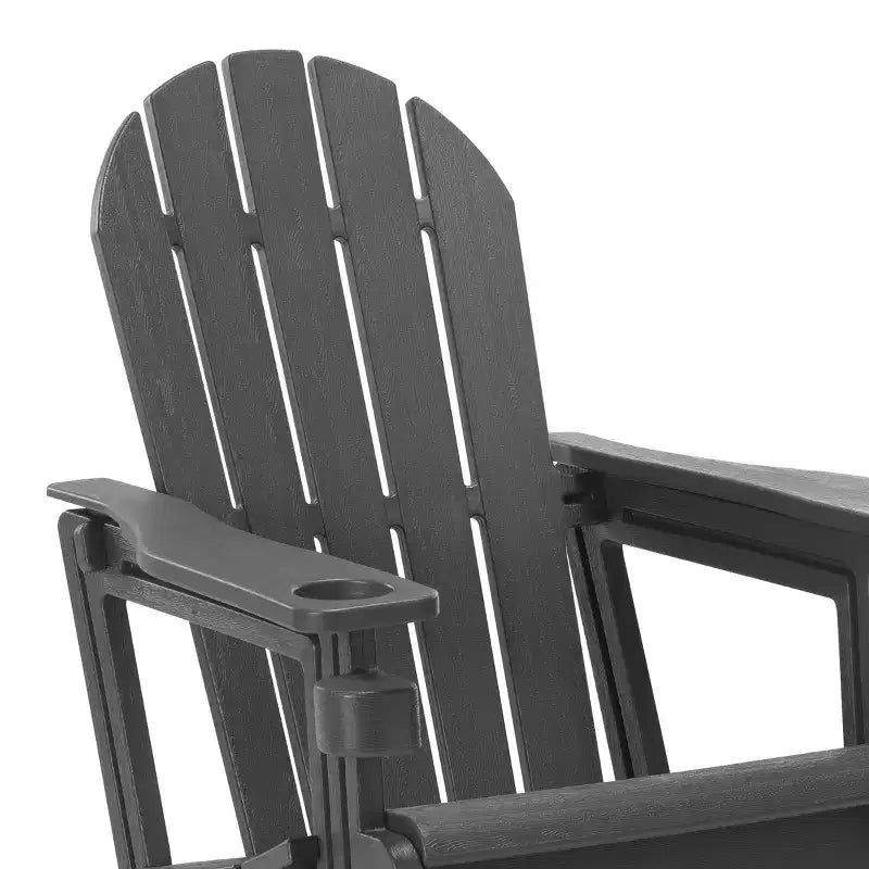 WestinTrends Azura Tool-Free Assembly Outdoor Patio HDPE Plastic Adirondack Chair with Cup Holder (Set of 2), White