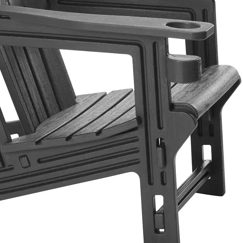 WestinTrends Azura Tool-Free Assembly Outdoor Patio HDPE Plastic Adirondack Chair with Cup Holder (Set of 2), White