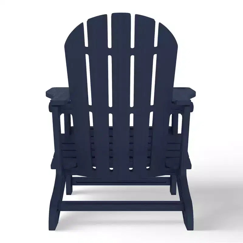 WestinTrends Azura Tool-Free Assembly Outdoor Patio HDPE Plastic Adirondack Chair with Cup Holder (Set of 2), White