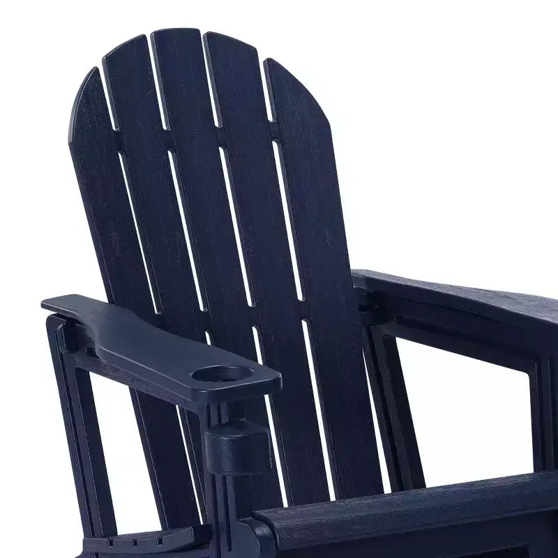WestinTrends Azura Tool-Free Assembly Outdoor Patio HDPE Plastic Adirondack Chair with Cup Holder (Set of 2), White