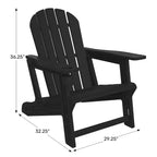 WestinTrends Azura Tool-Free Assembly Outdoor Patio HDPE Plastic Adirondack Chair with Cup Holder (Set of 2), White