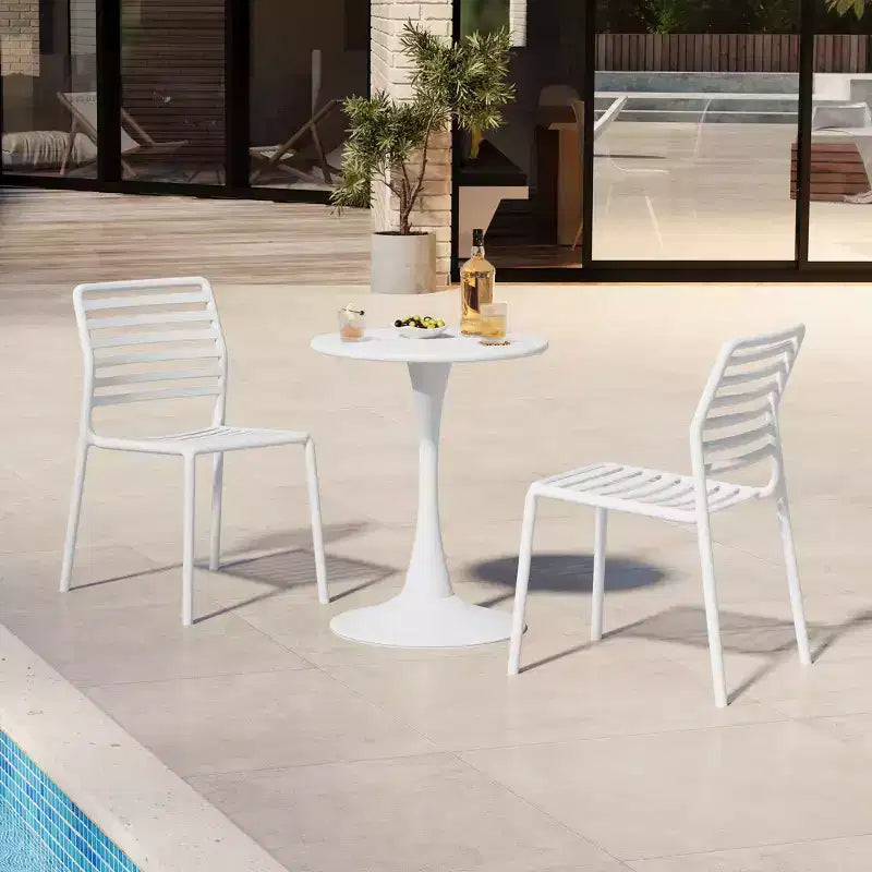 WestinTrends Playa Sedie da Pranzo Laterali Impilabili in Resina di Polipropilene per Esterni (Set da 2)