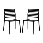 WestinTrends Playa Outdoor Stackable Polypropylene Plastic Resin Dining Side Chairs (Set of 2)