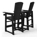 WestinTrends Azura Sedie Adirondack Alte da Esterno con Tavolino di Collegamento (Set da 2), Bianco