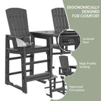 WestinTrends Azura Sedie Adirondack Alte da Esterno con Tavolino di Collegamento (Set da 2), Bianco